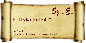 Szlivka Enikő névjegykártya