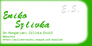 eniko szlivka business card